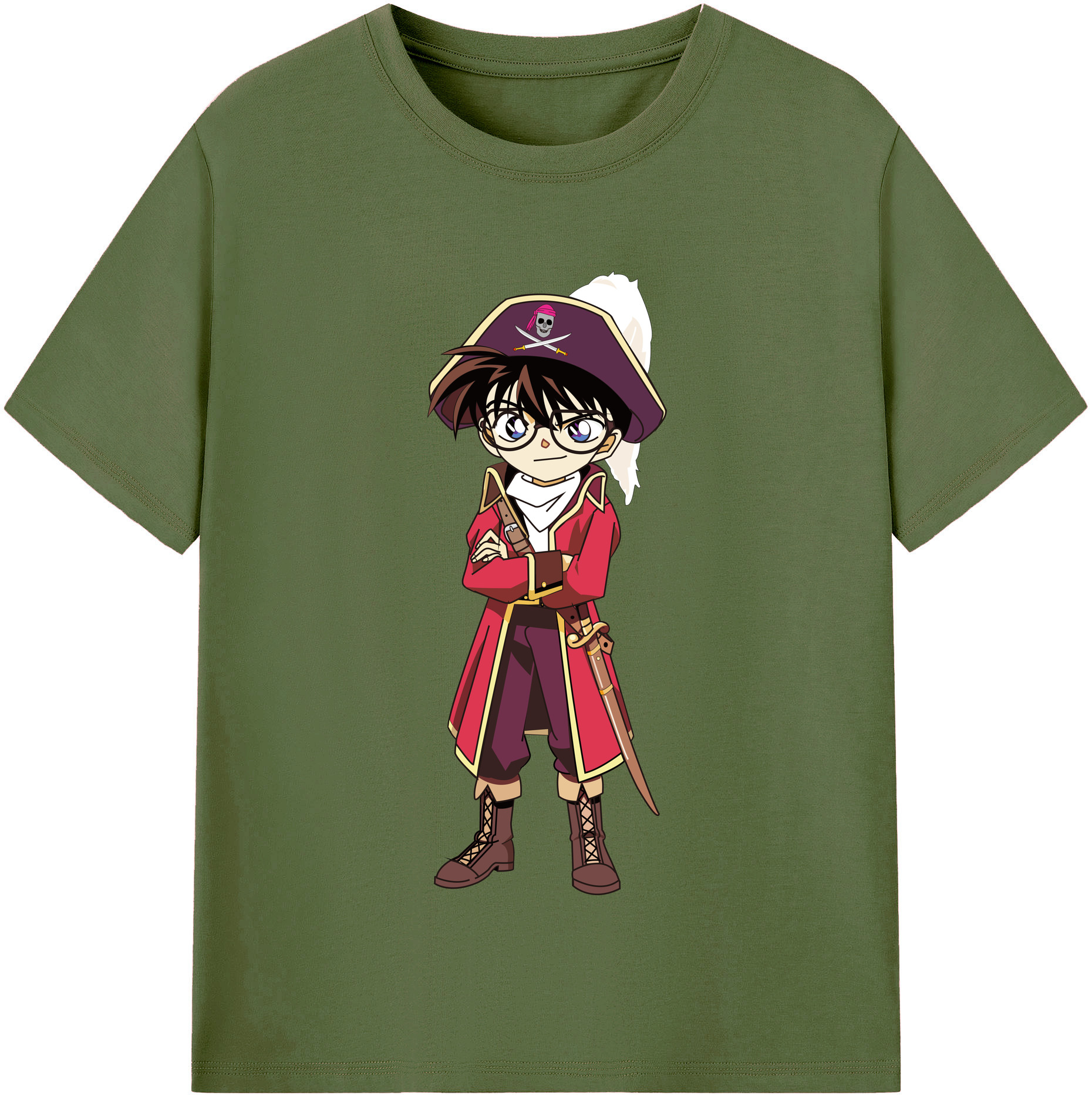 （画像用） 名探偵コナン 江戸川 コナン Detective Conan Conan Edogawa 綿100％半袖Tシャツ（フロントプリント）